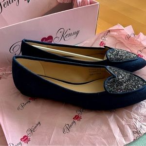 Blue sparkle heart Penny Loves Kenny brand 9.5 shoes New in Box